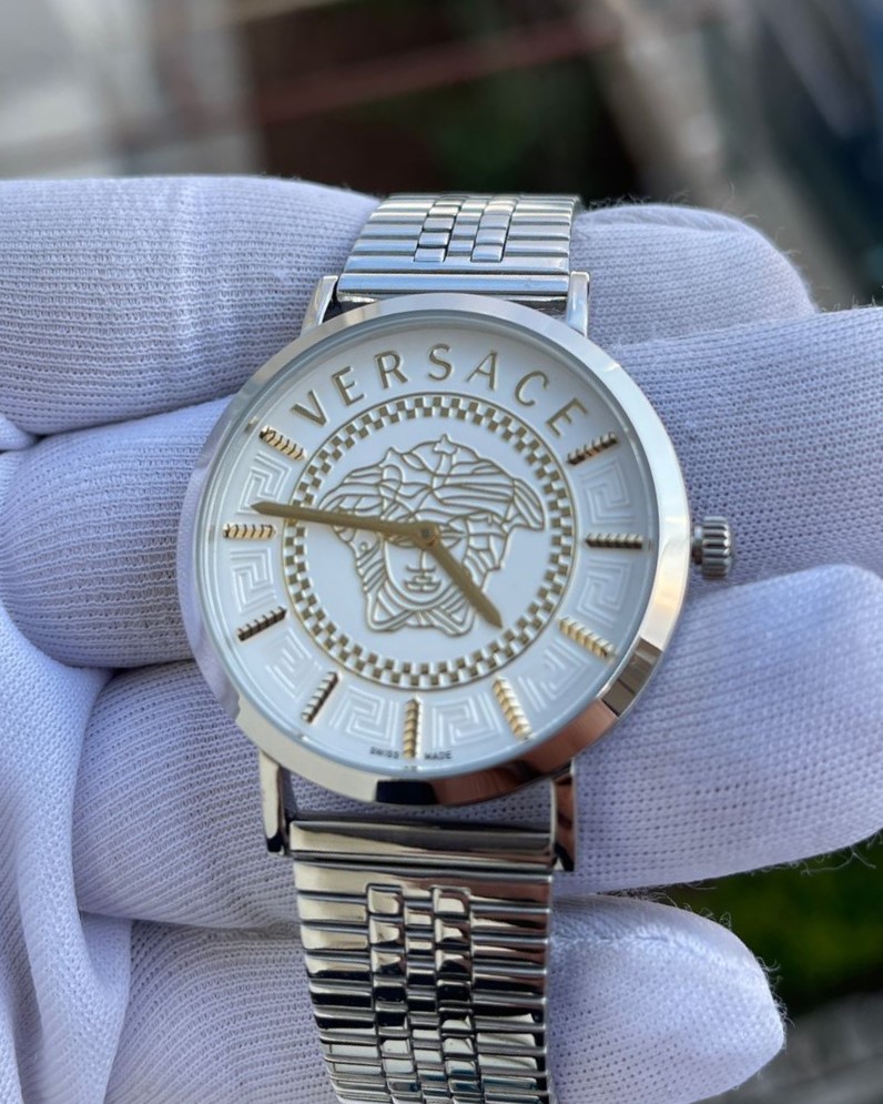 Versace Metal Renk Beyaz Kadran Bayan Kol Saati L-810